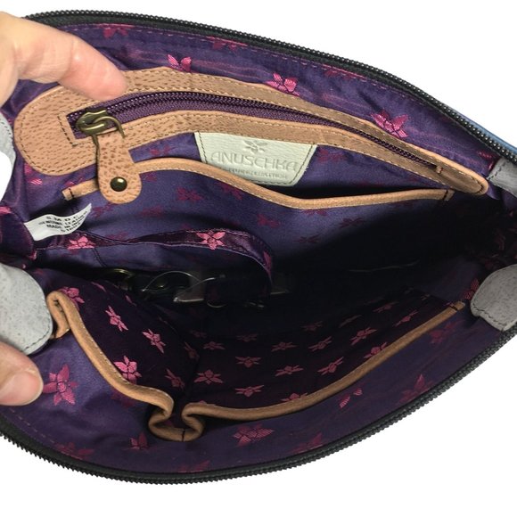 Anuschka NEVER USED Handpaint Leather Slim Crossbody Jazz Music Drum - Picture 10 of 12